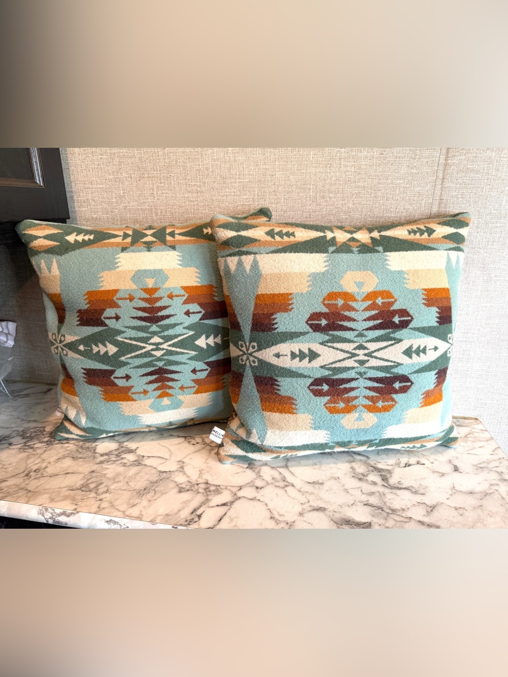 Pendleton wool/ Hair on hide pillow covers with inserts